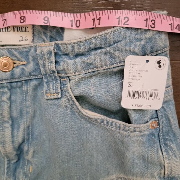 Free People Pandora Wide Leg Jeans Womens 26 Boho Chic Cottagecore Hippie Retro - Picture 8 of 9